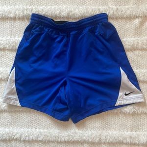 Nike athletic shorts Dri Fit blue white drawstring boys size 14 16 L